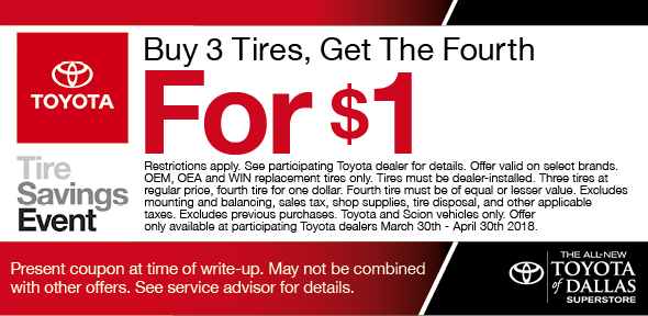 Tires Special Dallas Automotive Service Coupon Toyota